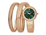 Christian Van Sant Women's Naga Green Dial, Rose Stainless Steel Watch