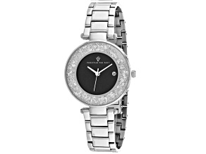 Christian Van Sant Women's Dazzle Black Dial, Stainless Steel Watch