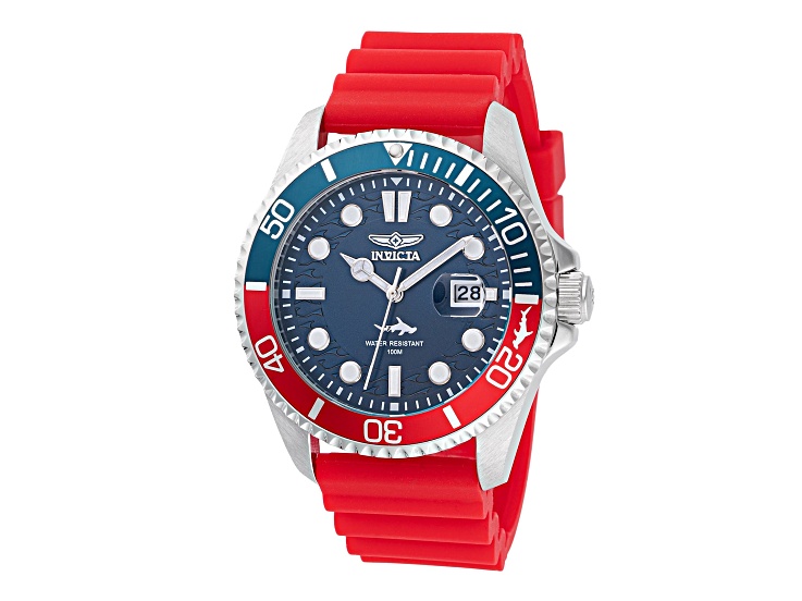 Invicta Pro Diver 43mm Red Silicone Strap Quartz Watch - 1F162C | JTV