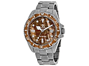 Christian Van Sant Men's Montego Vintage Brown Dial, Silver-tone Distressed Stainless Steel  Watch