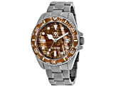 Christian Van Sant Men's Montego Vintage Brown Dial, Silver-tone Distressed Stainless Steel  Watch