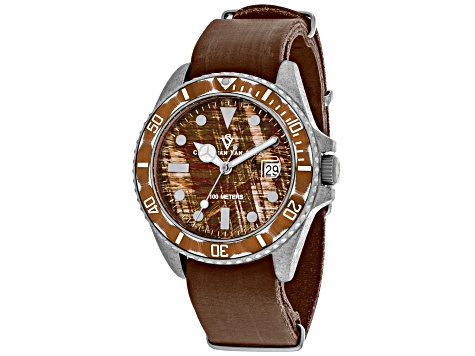 Christian Van Sant Men's Montego Brown Dial, Brown Leather Strap Watch