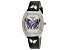 Christian Van Sant Women's Papillon White Dial, Multi-color Butterfly Design Leather Strap Watch