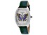 Christian Van Sant Women's Papillon White Dial, Green Leather Strap Watch