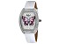 Christian Van Sant Women's Papillon White Dial, White Leather Strap Watch