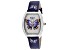 Christian Van Sant Women's Papillon Blue with Multi-color Butterfly Design Leather Strap Watch