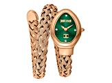 Just Cavalli Women's Novara Green Dial, Rose Stainless Steel Watch