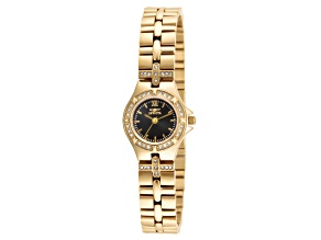 Invicta Wildflower 21.5mm Black Dial Stainless Steel Band Quartz Watch