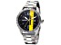 Head Men's Athens 44mm Quartz Yellow Stripe Black Dial Stainless Steel Watch