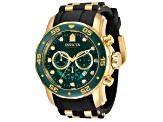 Invicta Pro Diver 48mm Green Dial Silicone, Stainless Steel Band Quartz Watch