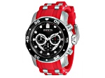 Invicta Pro Diver 48mm Red, White, Black Dial Silicone, Stainless Steel Band Quartz Watch