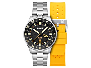 RGMT Globemaster GMT Yellow Dial White Bezel White Stainless Steel Band Automatic Watch