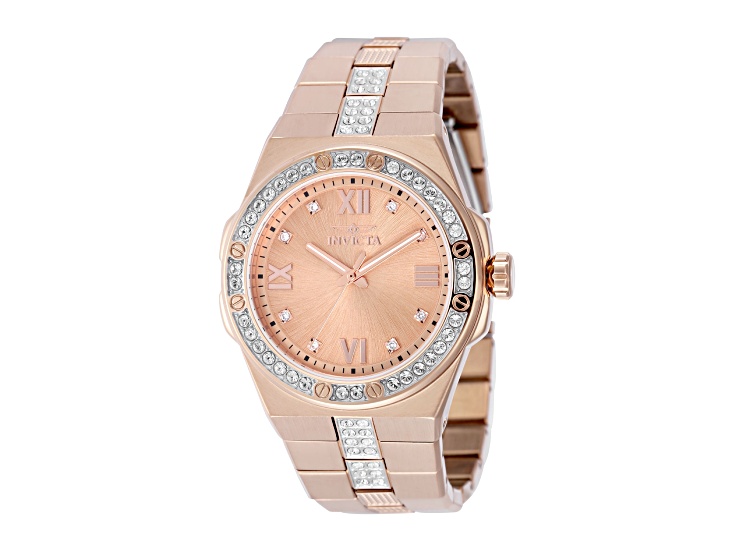Invicta Men's Specialty 42mm Rosetone Goldtone Dial Stainless Steel Bracelet Quartz Watch