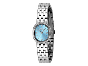 Invicta Angel 20mm Light Blue Silver Dial Stainless Steel Band Quartz Watch