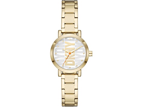 DKNY Soho 28mm Yellow Stainless Steel Bracelet White Dial  display picture 2