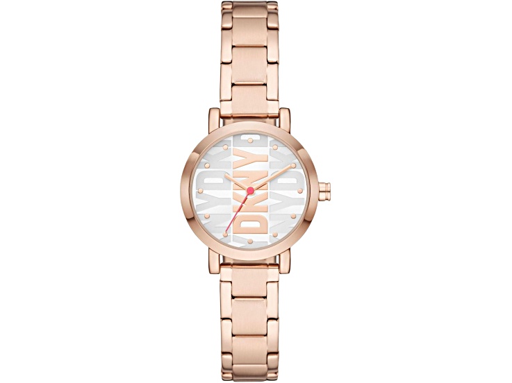 DKNY Soho 28mm Rose Stainless Steel Bracelet White Dial Quartz Watch