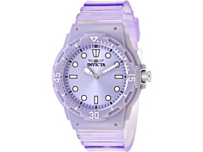 Invicta Celestial 35mm Purple Dial PU Band Quartz Watch