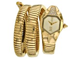 Just Cavalli Women's Glam Snake White Dial, Stainless Steel Watch