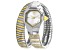 Just Cavalli Women's Glam Snake White Dial, Two tone Yellow Stainless Steel Watch