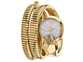 Just Cavalli Women's Glam Snake White Dial, Yellow Stainless Steel Watch