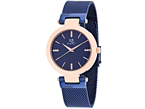 Roberto Bianci Women's Cristallo Blue Dial, Blue Stainless Steel mesh Watch