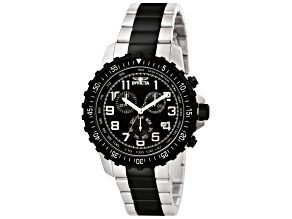 Invicta Specialty 45mm Black Dial Stainless Steel Band Quartz Watch