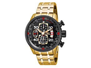 Invicta Aviator 48mm Black Dial Stainless Steel Band Quartz Watch