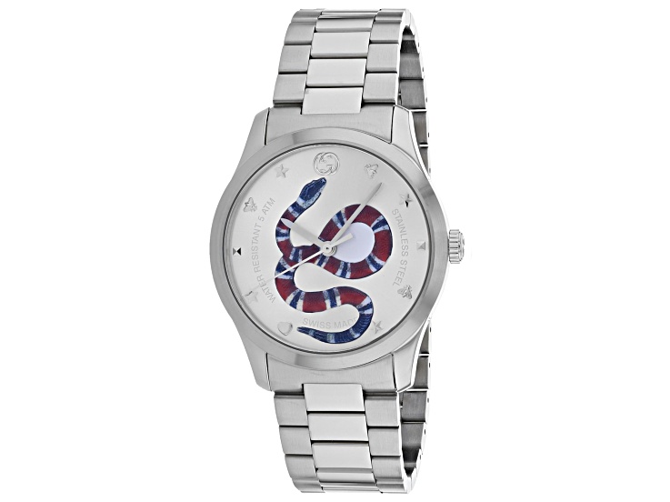 Gucci G-Timeless 38mm Stainless Steel Bracelet White Dial Quartz Watch