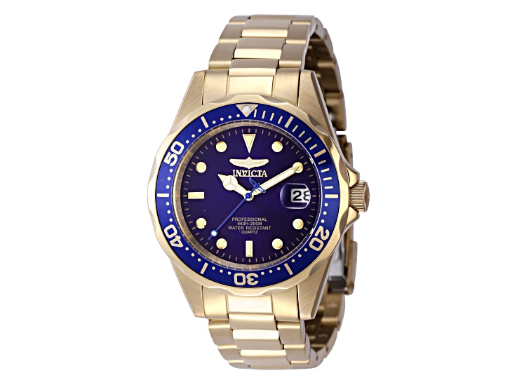 Invicta OCEAN VOYAGE 37.5mm Blue Dial Stainless Steel Band Quartz