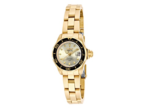 Invicta Pro Diver Black Bezel Champagne Dial Yellow