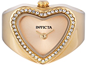 Invicta Mini 18.5mm Yellow Dial Yellow Stainless Steel Band Quartz Ring Watch