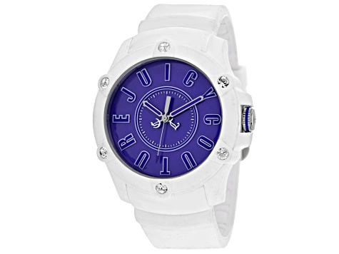 Juicy Couture Surfside 41mm White Silicone Strap Purple Dial 