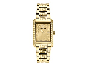 Tonneau Watch 33X23mm Yellow Case Gold Tone Sunray Dial Yellow Stainless Steel Bracelet