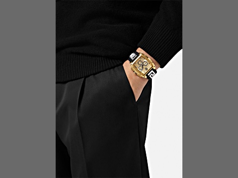 Versace Dominus Watch 42X49.5MM Yellow Case Yellow Sunray Dial Silicone Strap