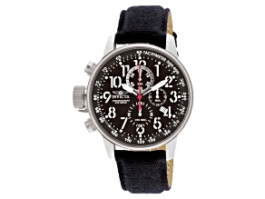 Invicta I-Force 46mm Black Dial Canvas Band Quartz Watch