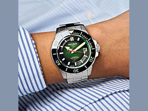 Schild Hermann Swiss Automatic Green Dial White Stainless Steel