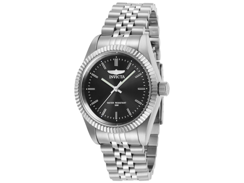 Invicta Specialty 36mm Charcoal Dial Stainless Steel Band Quartz Watch