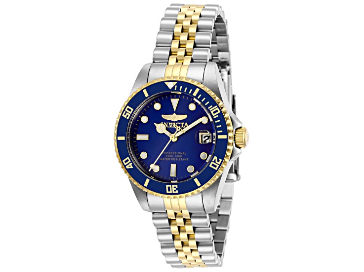 Invicta Pro Diver 34mm Blue Dial Stainless Steel Band Quartz Watch