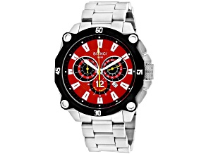 Roberto Bianci Men's Enzo Red Dial, Stainless Steel Watch