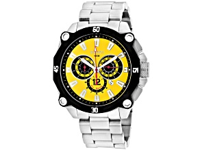 Roberto Bianci Men's Enzo Yellow Dial, Stainless Steel Watch