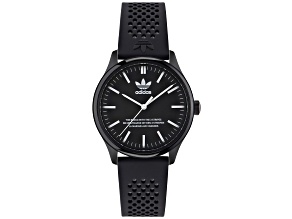Adidas Originals Code One 40mm Black Silicone Strap Black Dial Quartz Watch