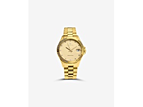 Croton The Sav Gold Tone 11 Diamond Marker Watch with Magnified Date