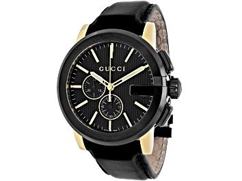 Picture of Gucci Men's G-Chrono Black Leather Strap Watch