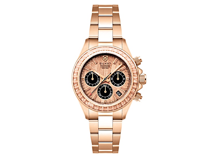 Les Météorites Duo Duxot Accelero Meteorite Chronograph Rose Dial Rose Stainless
