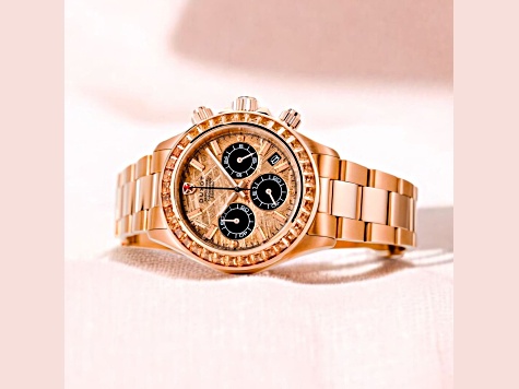 Duxot Accelero Meteorite Chronograph Rose Dial Rose Stainless