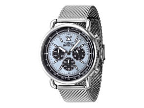 Invicta Speedway 44mm Light Blue Dial Stainless Steel Mesh Chronograph Quartz Watch