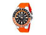 Invicta Aviator 52mm Black Dial Orange Silicone Strap Quartz Watch