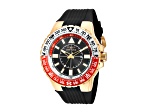 Invicta Aviator 52mm Black Dial Red and White Bezel Black Silicone Strap Quartz Watch