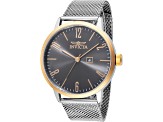 Invicta Specialty 44mm Charcoal Dial Stainless Steel Mesh Band Quartz Watch