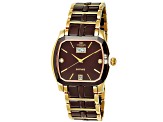 Oniss Women's Sappir  Ceramic Collection Brown Stainless Steel Bracelet Watch